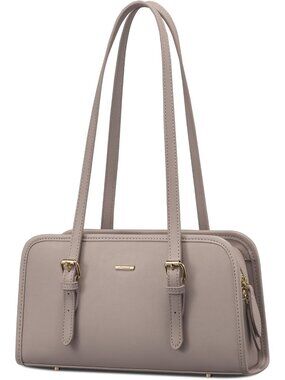 Women Nude Mini Leather Hobo Shoulder Bag Vintage Zip Clutch Trendy Purse
